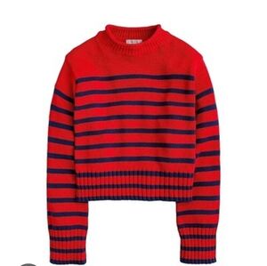 J.Crew Women's Heritage Roll Neck Cotton Crop Knit Sweater.